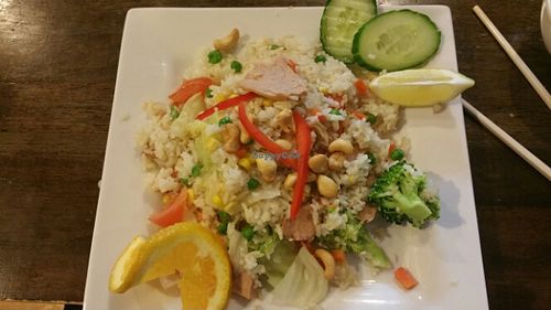 Fried rice with Mock Ham.  delicious at Sunflower Thai Vegetarian Restaurant in Auckland