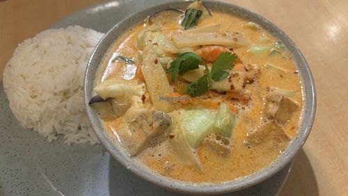 Red curry with tofu  at Sunflower Thai Vegetarian Restaurant in Auckland