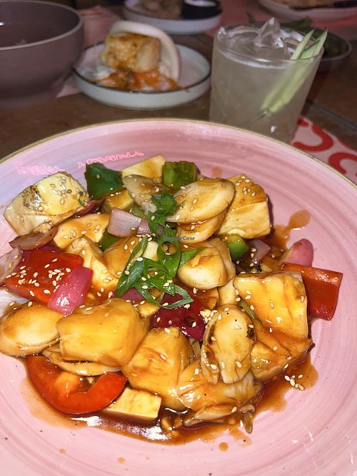 Sweet and Sour Tofu and Rice Cake  at Luckies Kitchen in Bulimba