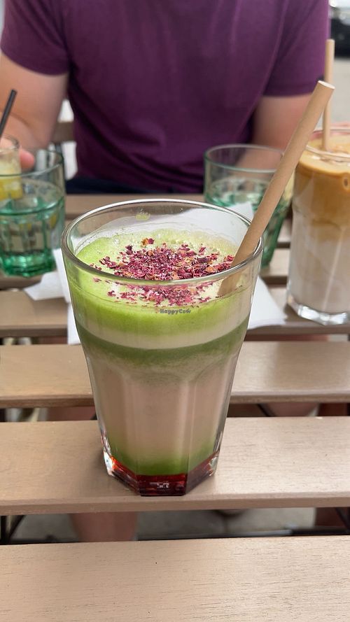rose iced matcha 💗  at COFFEE GARDEN in Krakow