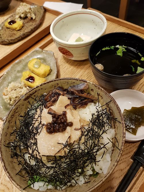 Yuba sansai dish made with konbudashi at San Bou in Koya