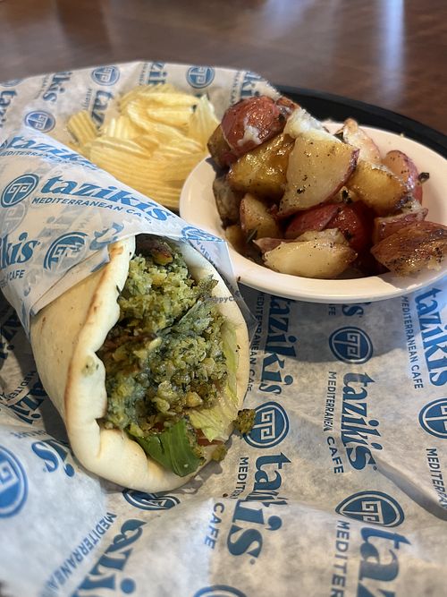 Vegan falafel gyro  at Taziki's Mediterranean Cafe in Gainesville