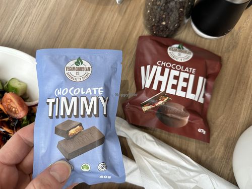 They sold little vegan choccies, too!  at Foragers Cafe in Ararat