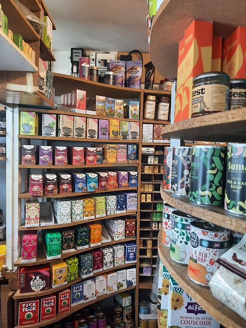 Inside of shop showing range of goods at Ŷdfa Health Food Store in Aberaeron