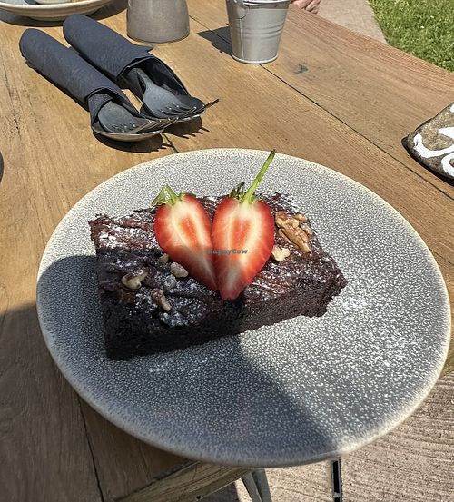 Vegan brownie 😋  at The Linhay in Burton Upon Trent