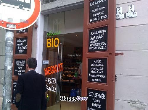 Outside Selyemfu Biobolt in Budapest, Hungary. at Selyemfu Biobolt in Budapest