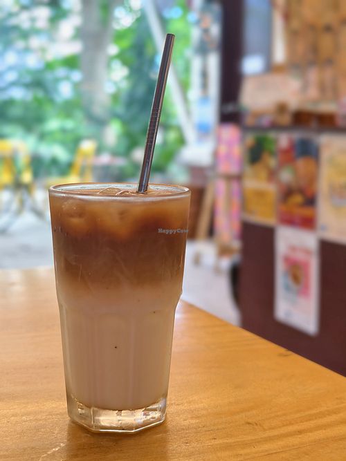 Vegan coconut milk Vietnamese iced coffee at Mister Saigon in Dumaguete