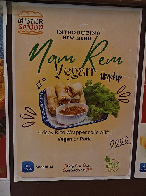 Lots of vegan options and specials at Mister Saigon in Dumaguete