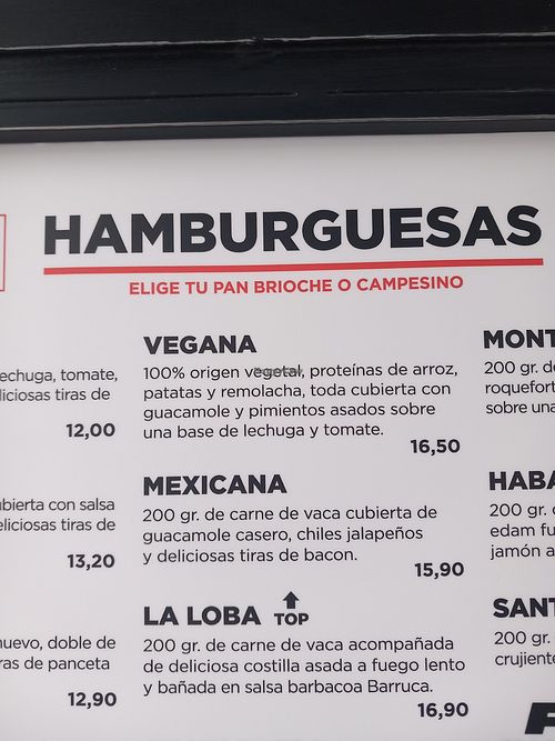 Burger at La Barruca de Calderón in Santander