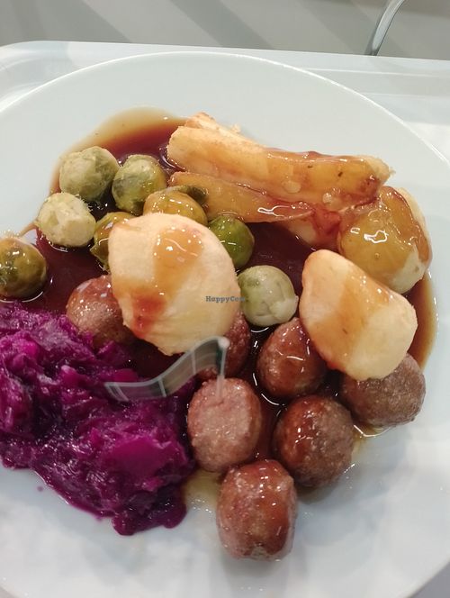 Festive vegan meatball roast at IKEA in Bristol