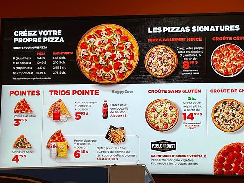 Note the Field Roast pepperoni at Pizza Pizza - Notre Dame in Montreal