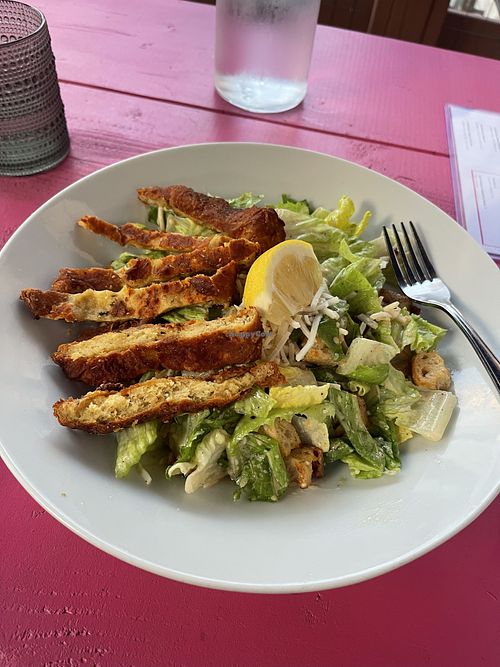 Amazing salad with added vegan chicken   at Stardust Bar + Kitchen in Halifax
