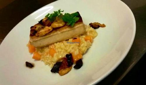 pumkin Risotto w smoked Tofu at Dini Mueter Bar and Spielplatz in Zurich