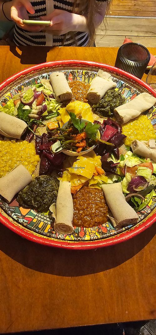 Vegan share platter at African House in Frankfurt