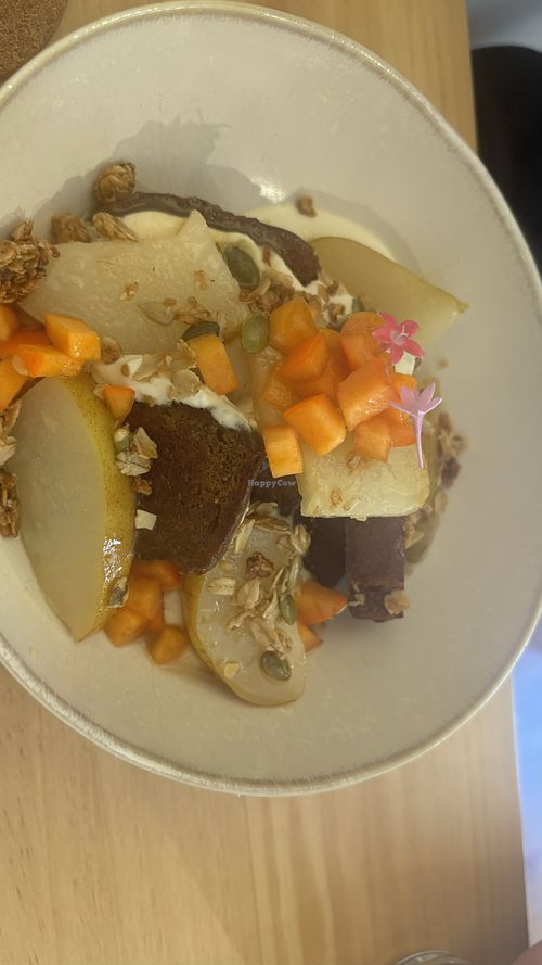 French toast with pears   at Folksaka in Osaka