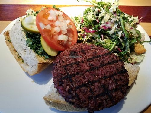 Northstar Burger with side salad at Northstar Cafe - Easton in Columbus
