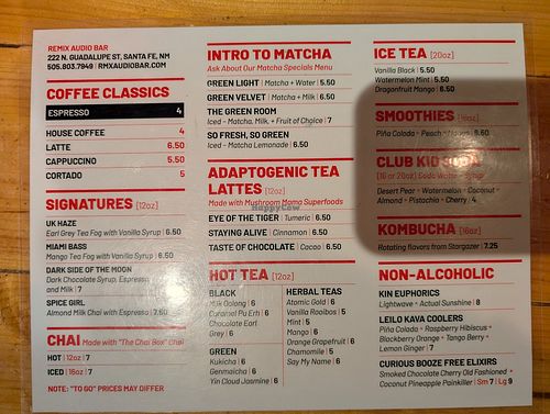  at Remix Audio Bar in Santa Fe