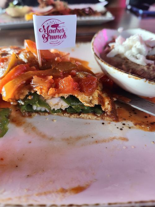 Vegan chili relleno omelette with Just Egg at Madres Brunch in Bellflower