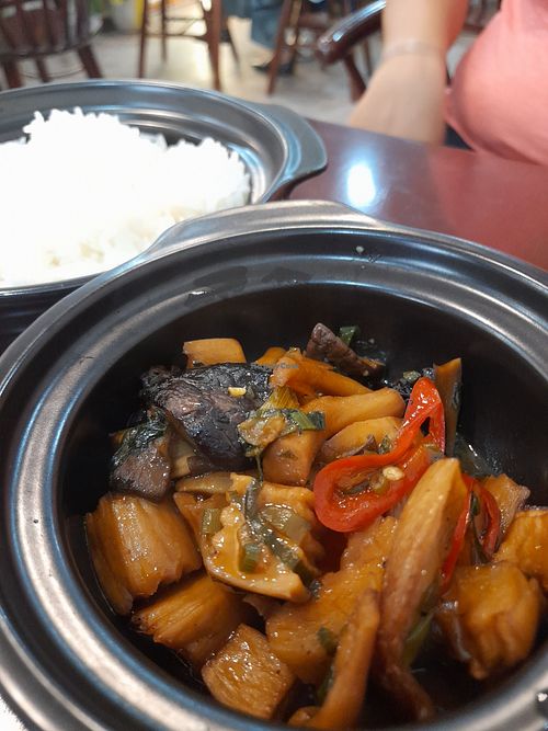 Braised mushrooms at Chạm Vegetarian & Coffee in Ho Chi Minh City