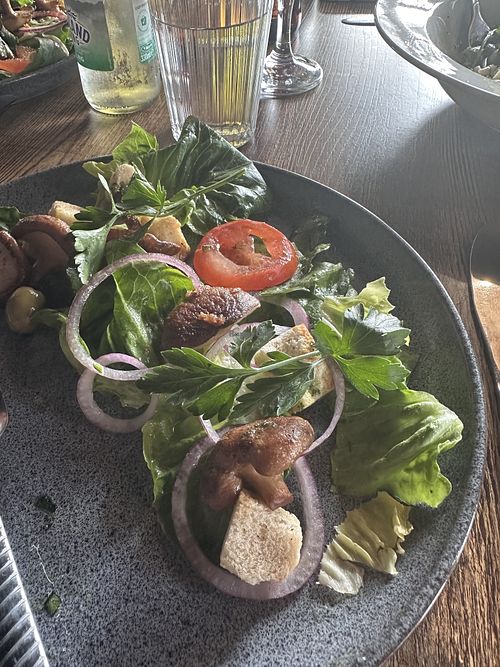 Mushroom salad  at House of Olives in Falkirk
