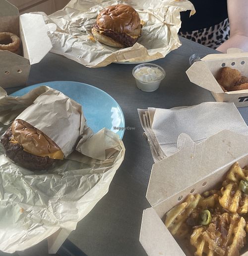 Onion rings, O.A.B, Texan Hippie, loaded fries and vegan nuggets   at Dirty Vegan Burgers by Taster - Ghost Kitchen in Saint-gervais-la-foret