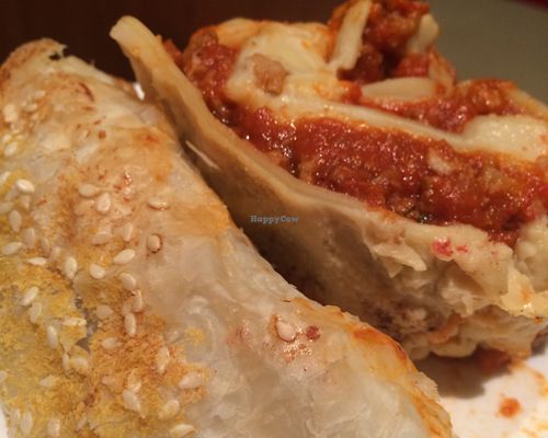 Tra la la lasagne...as luscious as tiptoeing thru the tulips...and sausage roll...SHAZAM! at Vegan Meals Delivered in Sydney