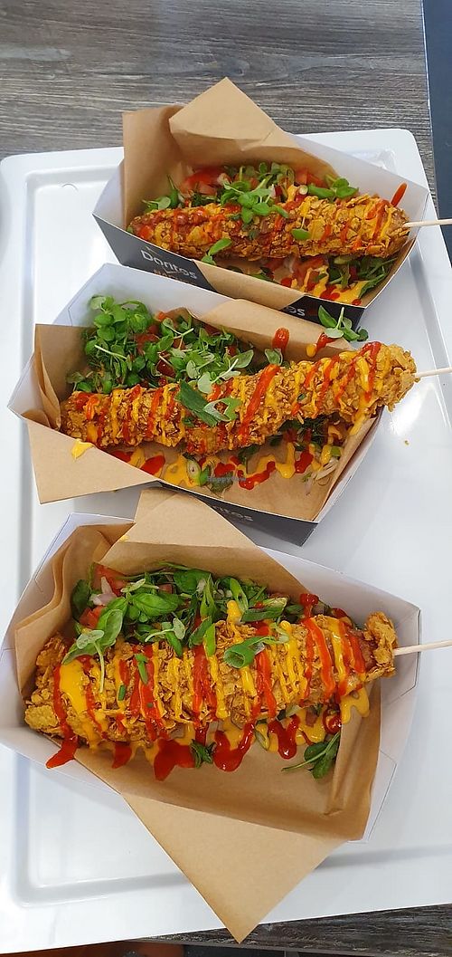 Korean corn dog  at Refectory in Twickenham