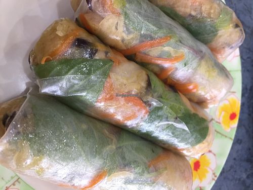 rice paper rolls at World Vegan in Cabramatta