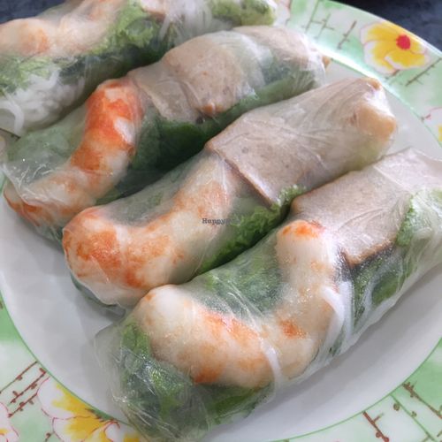 prawn rolls at World Vegan in Cabramatta