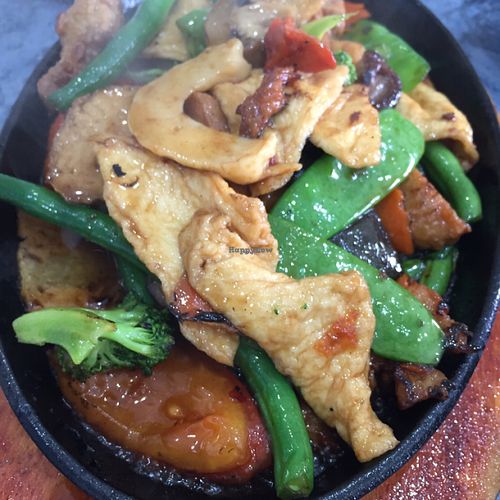 sizzling plate at World Vegan in Cabramatta