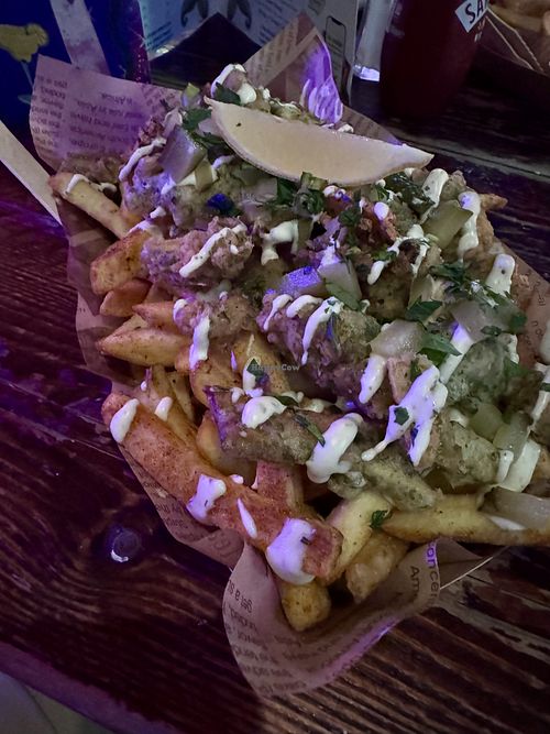 Happy fish loaded fries   at Happy Fish at The Dog House in Edinburgh