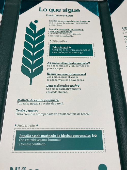 Main dishes at Veguria in Santiago