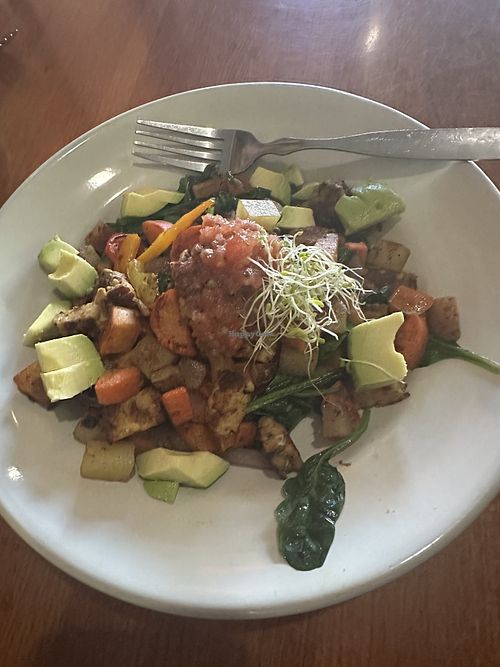 Tempeh scramble  at Creative Juices Natural Cafe in St Augustine