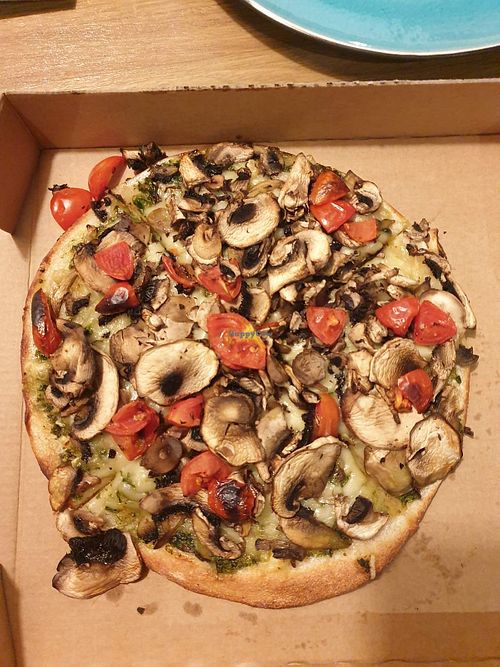 Mr Pesto pizza $17.90 for small at Cheezy Pizza   in Yarraville