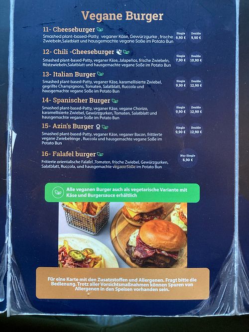Vegan Burger Menu April 2026  at Café Werk in Flensburg