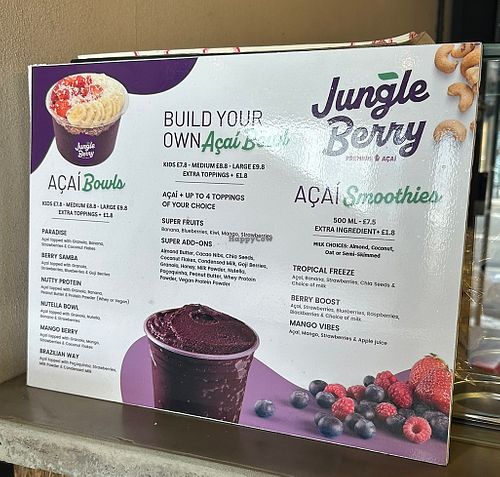Açai menu   at Viva Falafel - Kiosk in East London