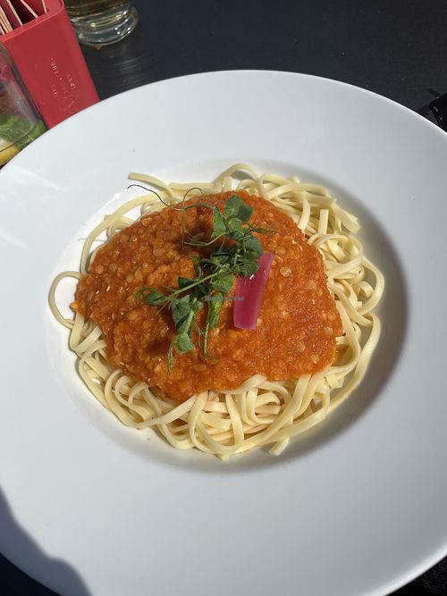 Vegan lentil bolognese  at Berghotel Malta in Malta