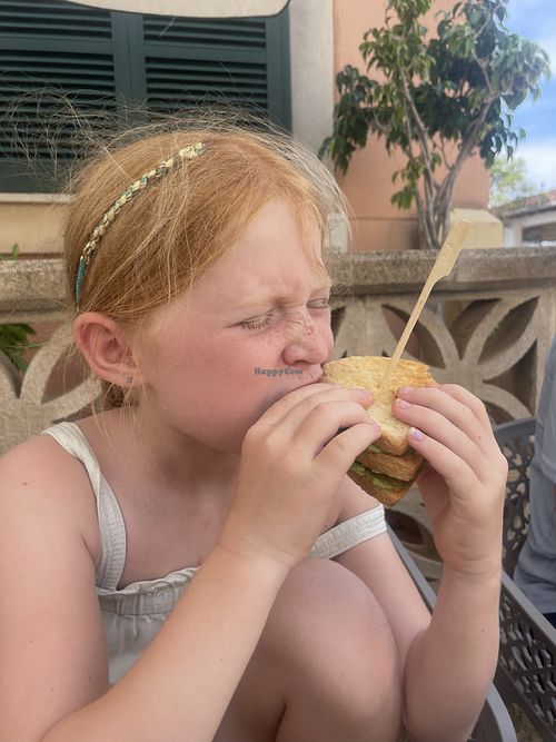 Veggie toastie made Vegan but removing the egg   at Forn Sa Palomera in Mallorca