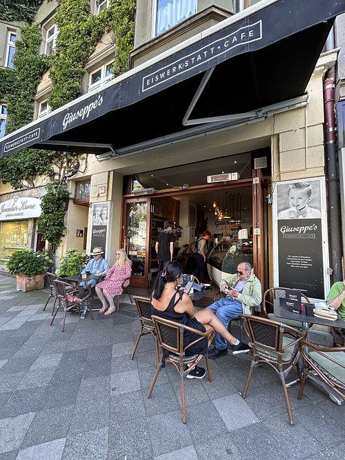   at Giuseppe's Eiswerkstatt Café in Dusseldorf