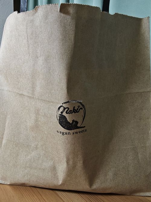 Cute bag :) at Naki - vegan sweets in Osaka