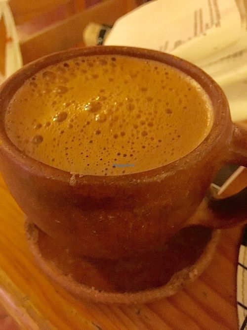 Chocolate con agua at La Jícara Librespacio Cultural in Oaxaca