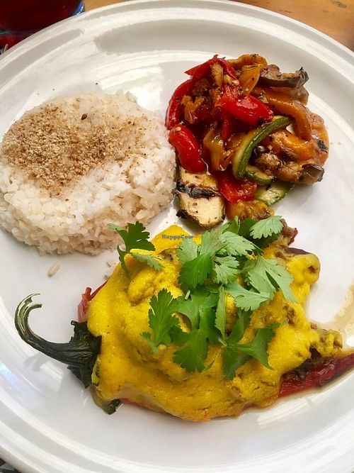Chile relleno - not fried at La Jícara Librespacio Cultural in Oaxaca