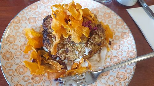 Cauliflower steak at The Albion Hotel in Kyneton