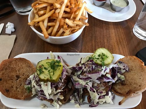 BBQ Jackfruit Sliders and Fries at Seabirds Kitchen - The LAB in Costa Mesa
