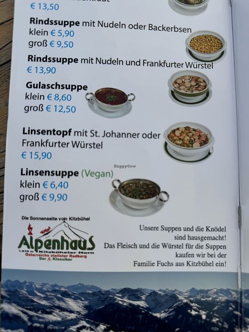 Lentil soupp  at Alpenhaus Kitzbüheler Horn in Kitzbuehel