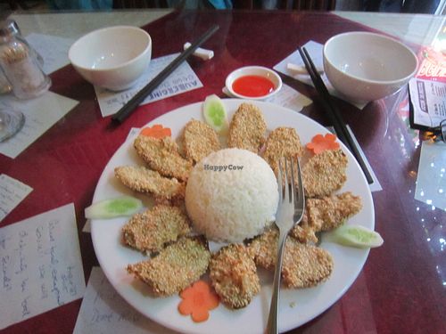 Deep Fried Aubergine With Sesame at Aubergine Cafe in Hanoi