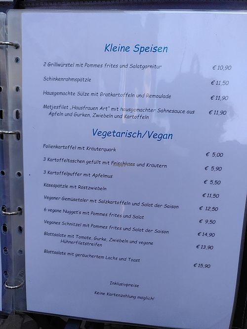 Vegan menu at Zur Krone - St Goar in St Goar