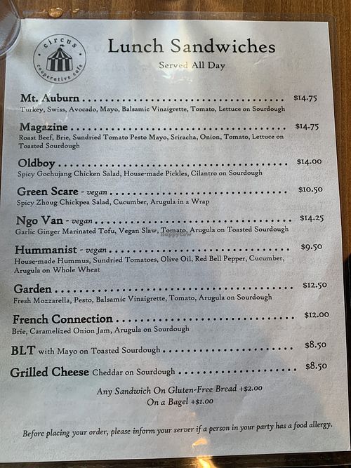   at Circus Cooperative Cafe  in Cambridge