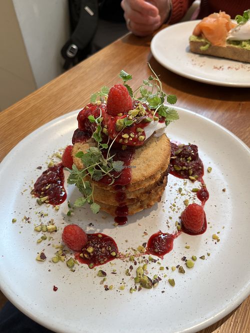A bit of a throwback (not from my most recent visit) but a picture of their vegan pancakes  at WatchHouse - Seven Dials in London