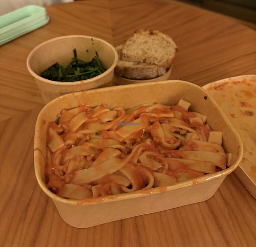 Vegan ragu with a side of sautéed kale   at Miscusi - Milano Centrale in Milan
